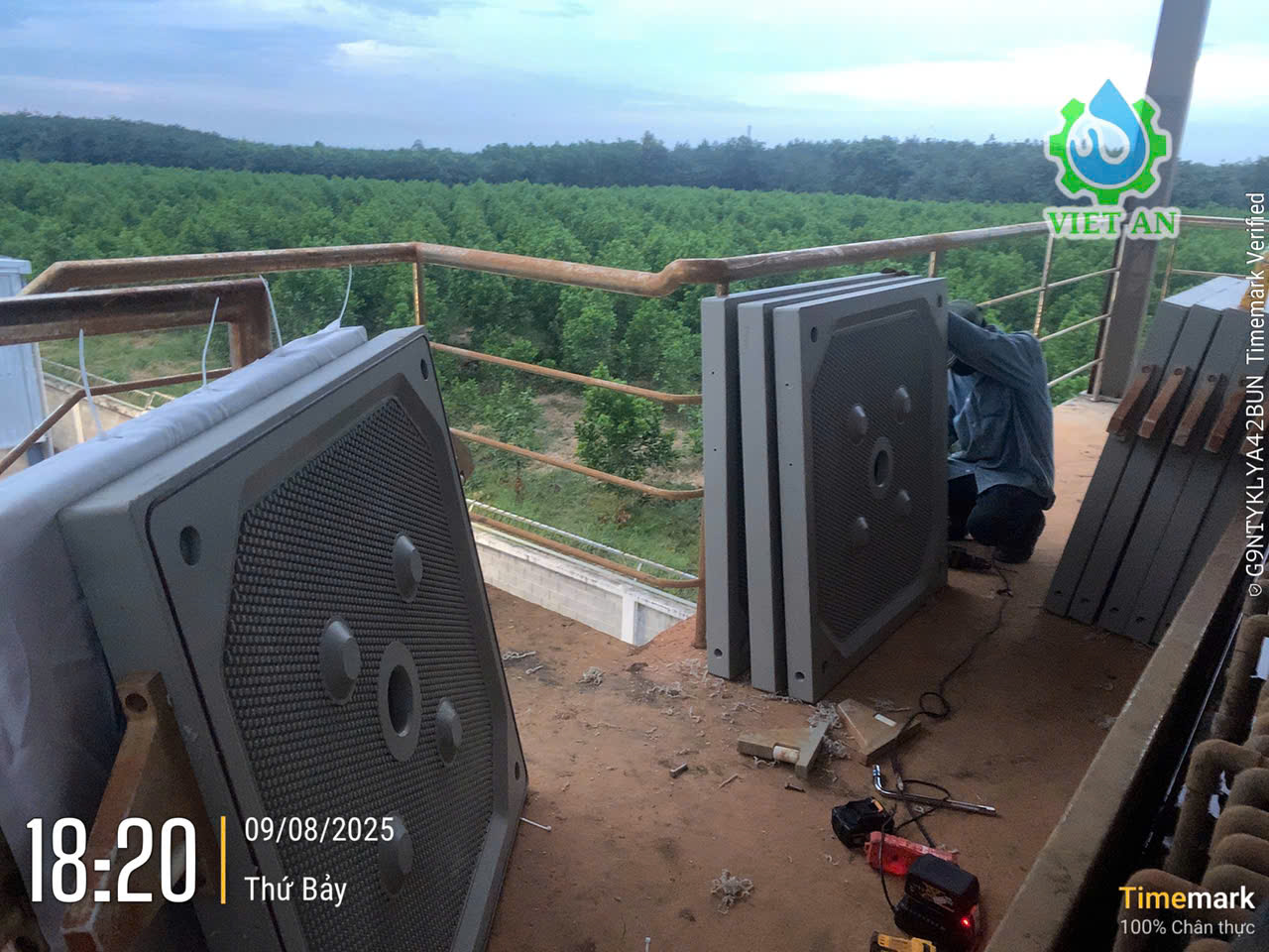 Tấm khung bản máy ép bùn có gioăng