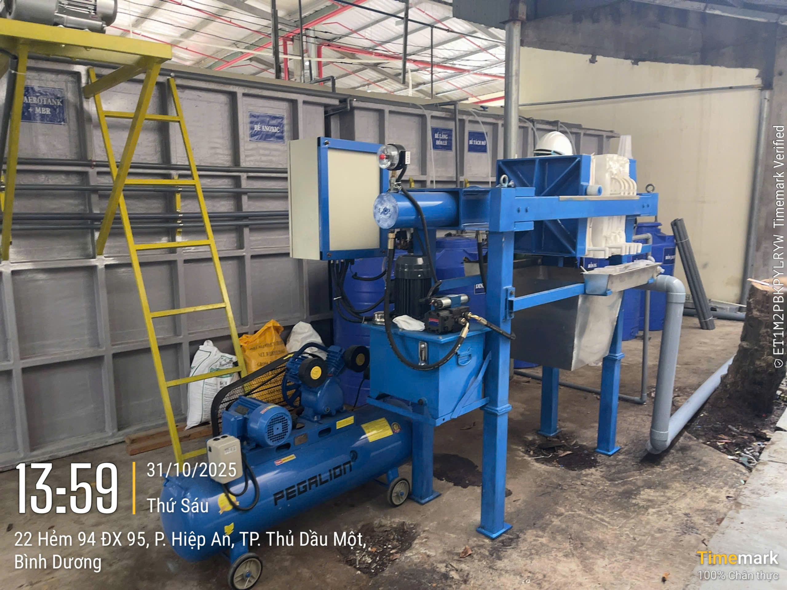 Lắp đặt máy ép bùn khung bản