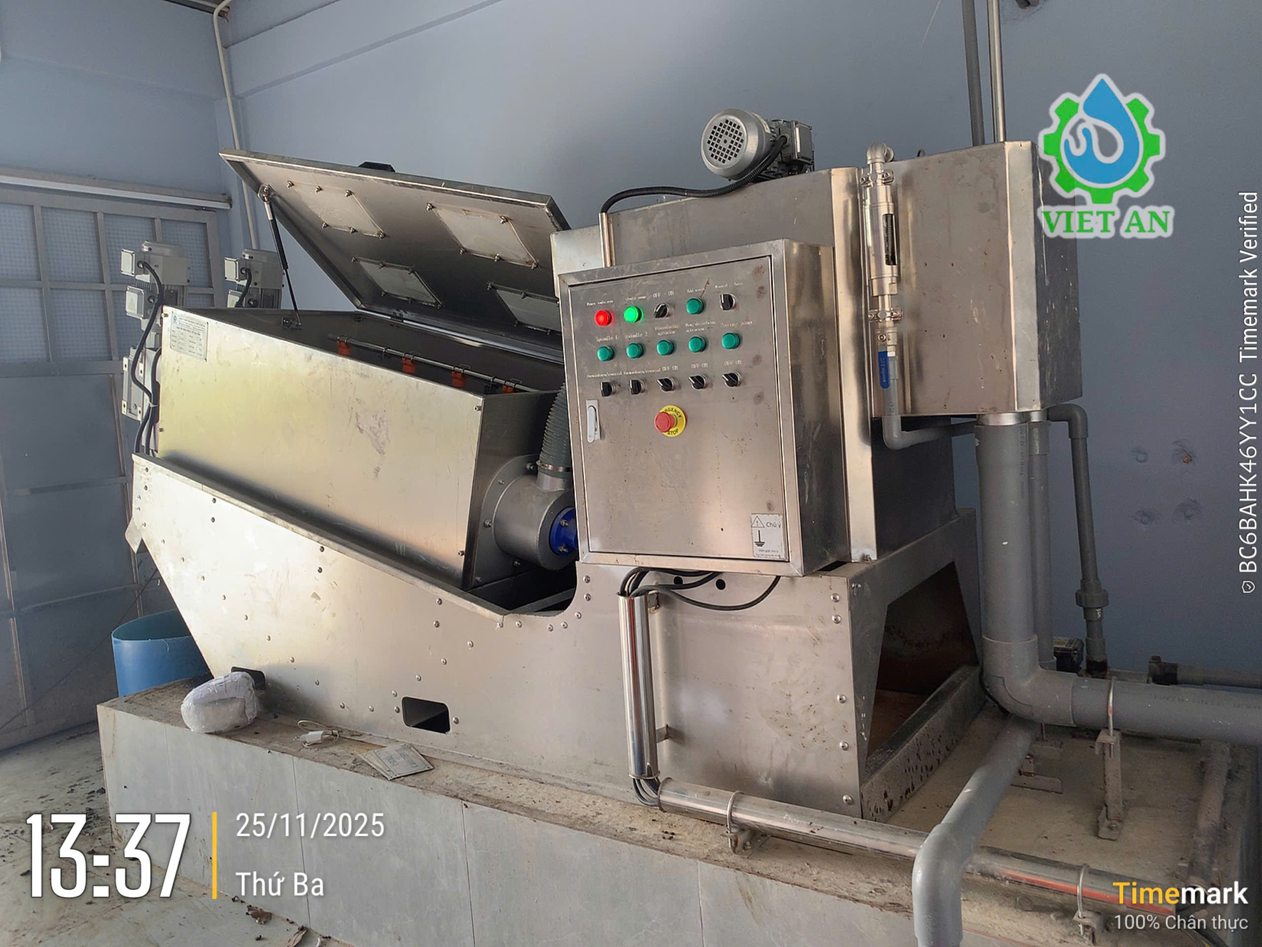 Máy ép bùn trục vít VA252 tại Vũng Tàu